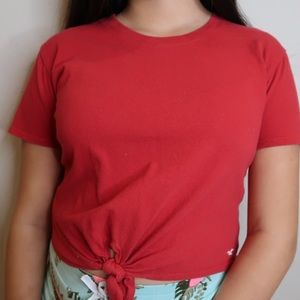Hollister Red Knot Crop Top